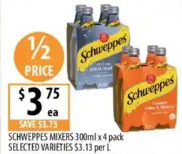Supabarn Schweppes mixers selected varieties offer