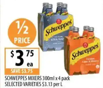 Supabarn Schweppes mixers selected varieties offer