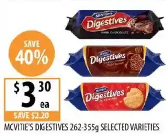 Supabarn Mcvitie's digestives selected varieties offer