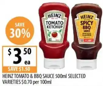 Supabarn Heinz tomato & bbq sauce selected varieties offer