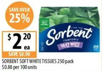 Supabarn SORBENT SOFT WHITE TISSUES offer