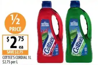 Supabarn Cottee's cordial offer
