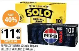 Supabarn Pepsi soft drink selected varieties offer