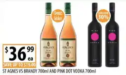 Supabarn St agnes vs brandy 700ml and pink dot vodka offer