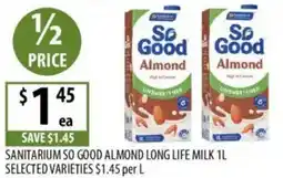 Supabarn Sanitarium so good almond long life milk selected varieties offer