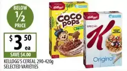 Supabarn Kellogg's cereal selected varieties offer