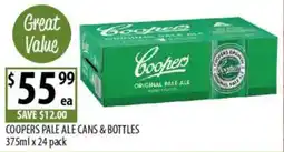 Supabarn Coopers pale ale cans & bottles offer