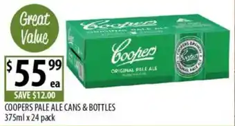 Supabarn Coopers pale ale cans & bottles offer