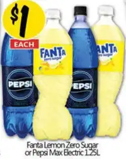 NQR Fanta Lemon Zero Sugar or Pepsi Max Electric offer