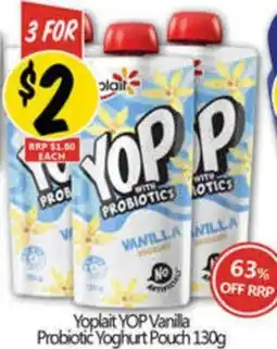 NQR Yoplait YOP Vanilla Probiotic Yoghurt Pouch offer