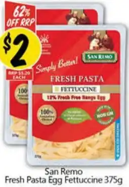 NQR San Remo Fresh Pasta Egg Fettuccine offer