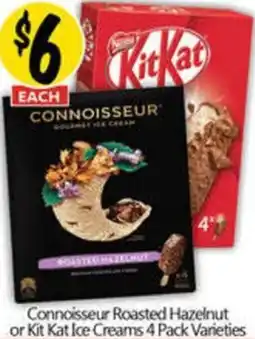 NQR Connoisseur Roasted Hazelnut or Kit Kat Ice Creams offer
