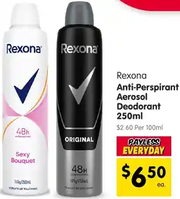 Spar Rexona Anti-Perspirant Aerosol Deodorant offer