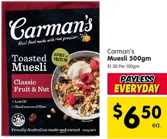 Spar Carman's Muesli offer