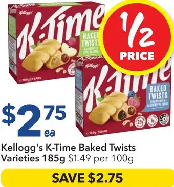 Ritchies Kellogg's K-Time Baked Twists Varieties offer