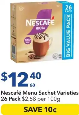 Ritchies Nescafé Menu Sachet offer