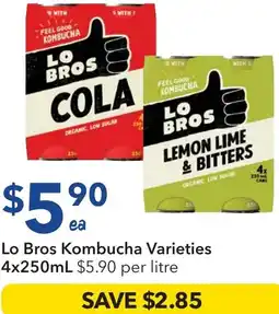 Ritchies Lo Bros Kombucha Varieties offer