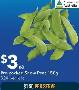 Ritchies Pre-packed Snow Peas offer