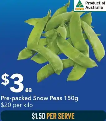 Ritchies Pre-packed Snow Peas offer