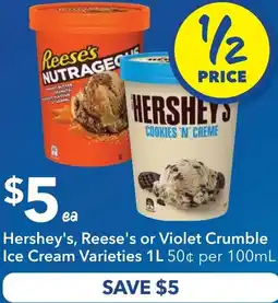 Ritchies Hershey's, Reese's or Violet Crumble Ice Cream Varieties offer