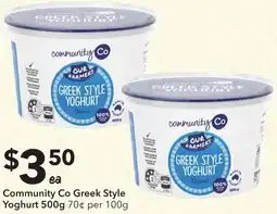 Ritchies Community Co Greek Style Yoghurt offer