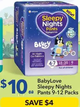 Ritchies BabyLove Sleepy Nights Pants offer
