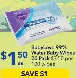 Ritchies BabyLove 99% Water Baby Wipes offer