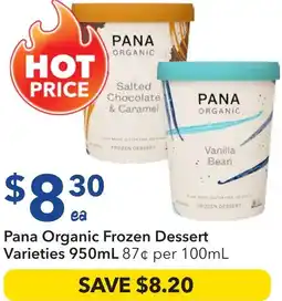 Ritchies Pana Organic Frozen Dessert Varieties offer