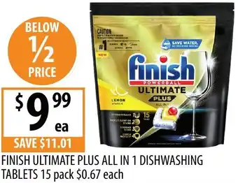 Supabarn Finish ultimate plus all in 1 dishwashing tablets offer