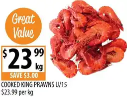Supabarn Cooked king prawns offer