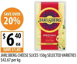 Supabarn Jarlsberg cheese slices offer