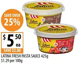 Supabarn Latina fresh pasta sauce offer