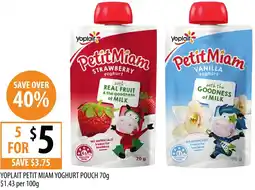 Supabarn Yoplait petit miam yoghurt pouch offer