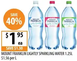 Supabarn Mount franklin lightly sparkling water offer
