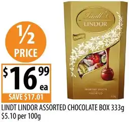 Supabarn Lindt lindor assorted chocolate box offer