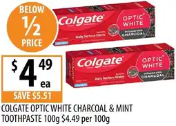 Supabarn Colgate optic white charcoal & mint toothpaste offer