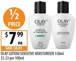 Supabarn Olay lotion/sensitive moisturiser offer