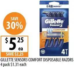 Supabarn Gillette sensor3 comfort disposable razors offer