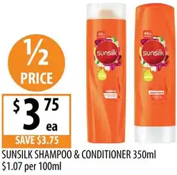 Supabarn Sunsilk shampoo & conditioner offer
