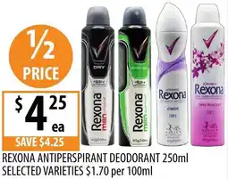 Supabarn Rexona antiperspirant deodorant offer