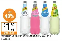 Supabarn SCHWEPPES SOFT DRINKS, MIXERS AND MINERAL WATER offer
