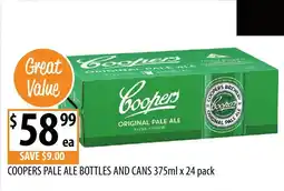 Supabarn Coopers pale ale bottles and cans offer
