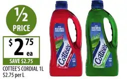 Supabarn Cottee's cordial offer