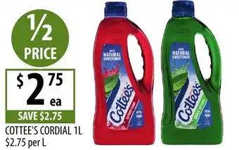 Supabarn Cottee's cordial offer