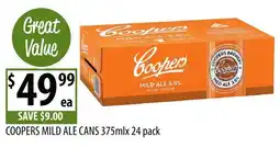 Supabarn Coopers mild ale cans offer
