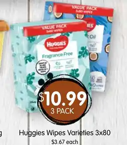 Spudshed Huggies wipes varieties offer