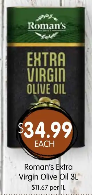 Spudshed Roman's extra virgin olive oil offer