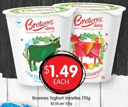 Spudshed Brownes yoghurt varieties offer