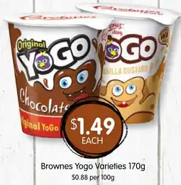 Spudshed Brownes yogo varieties offer