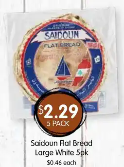Spudshed Saidoun flat bread large white offer